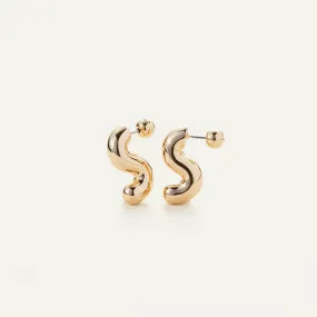 14K Gold Ola S-Shaped Mini Earrings