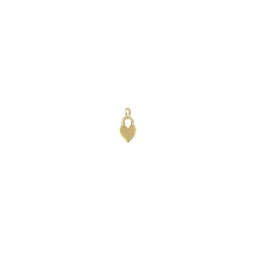 14k Single Midi Bitty Heart Padlock Charm