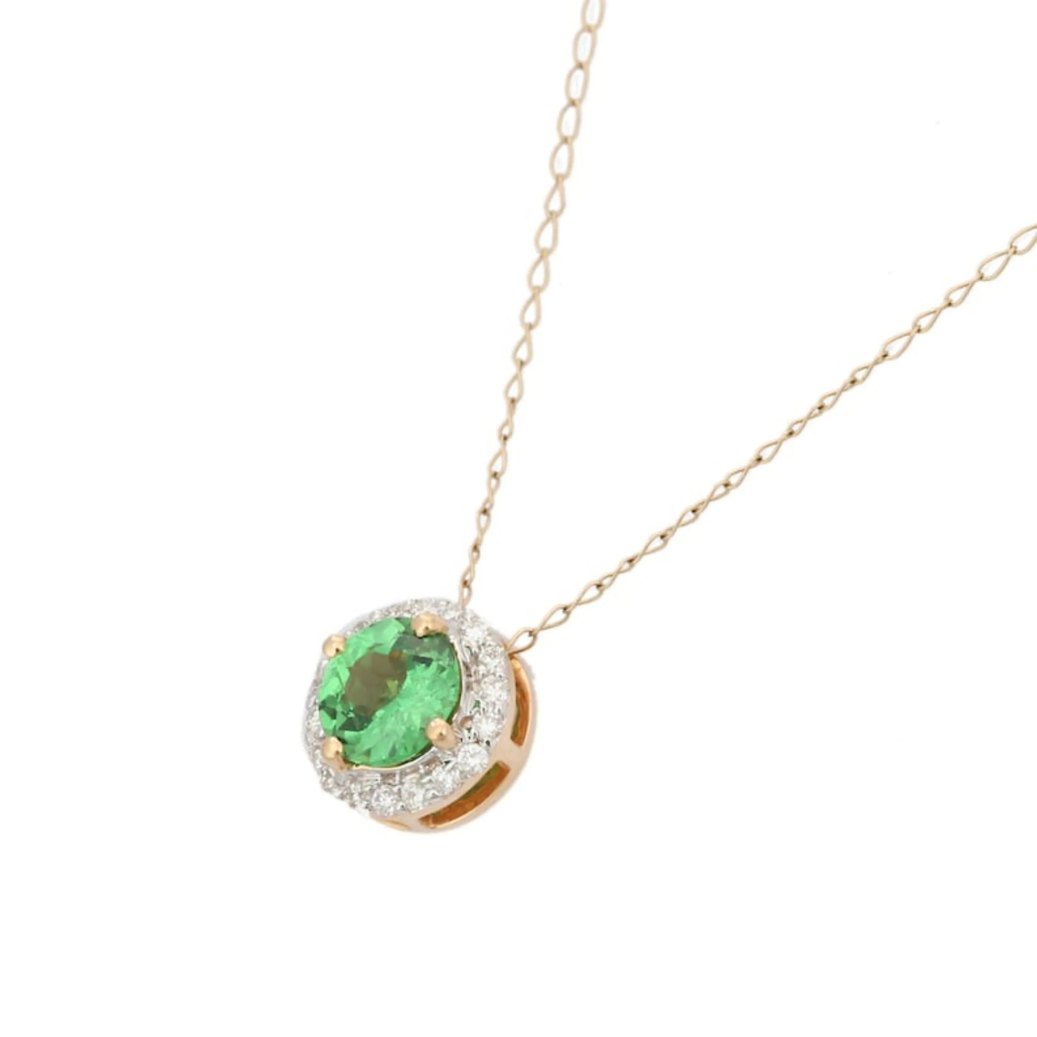 18K Gold Tsavorite Pendant Necklace