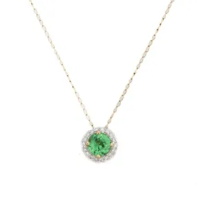 18K Gold Tsavorite Pendant Necklace