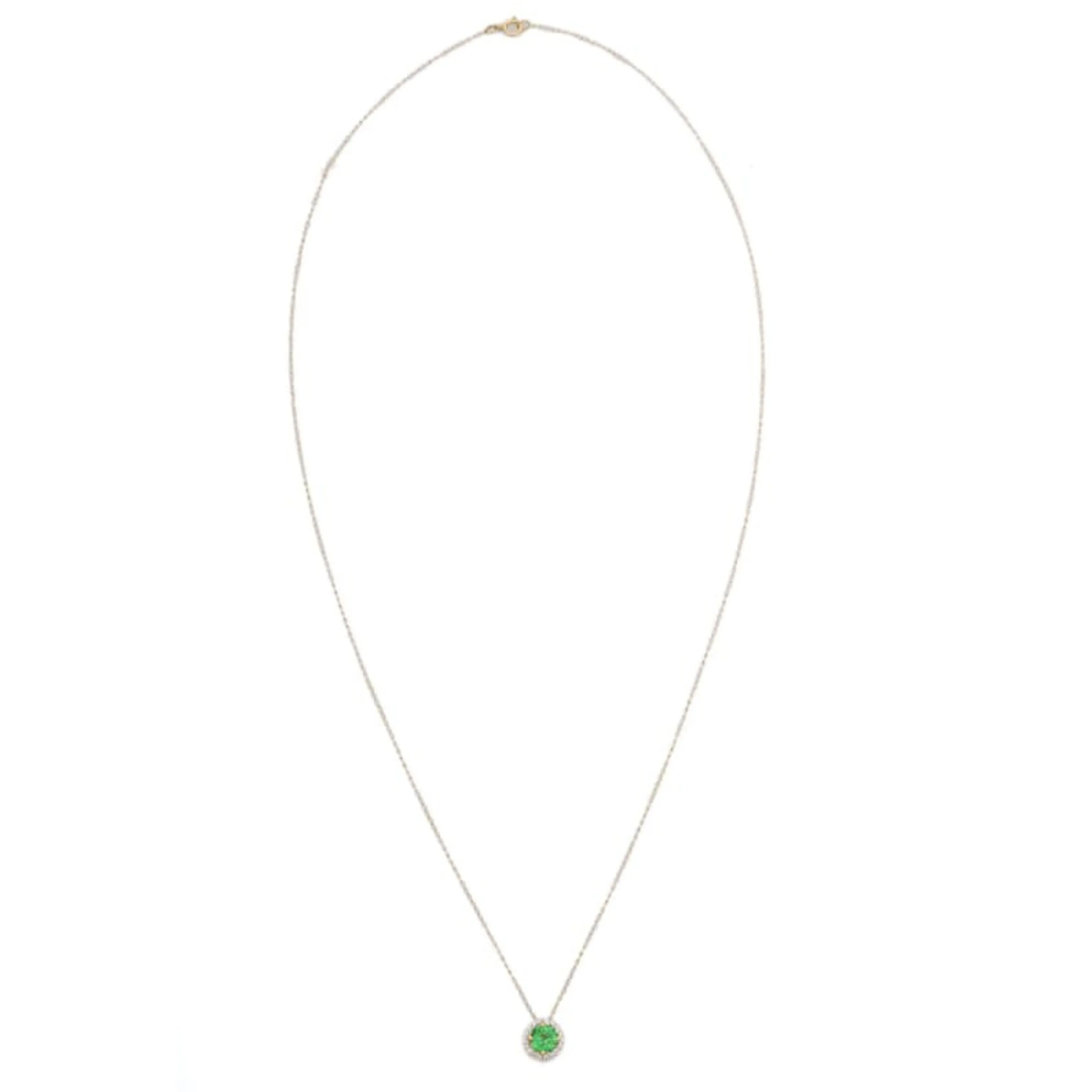 18K Gold Tsavorite Pendant Necklace