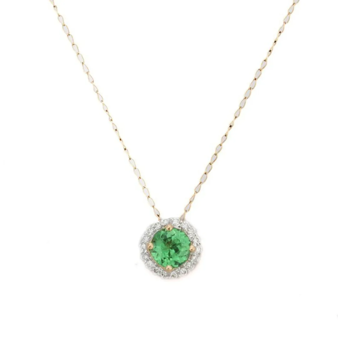 18K Gold Tsavorite Pendant Necklace