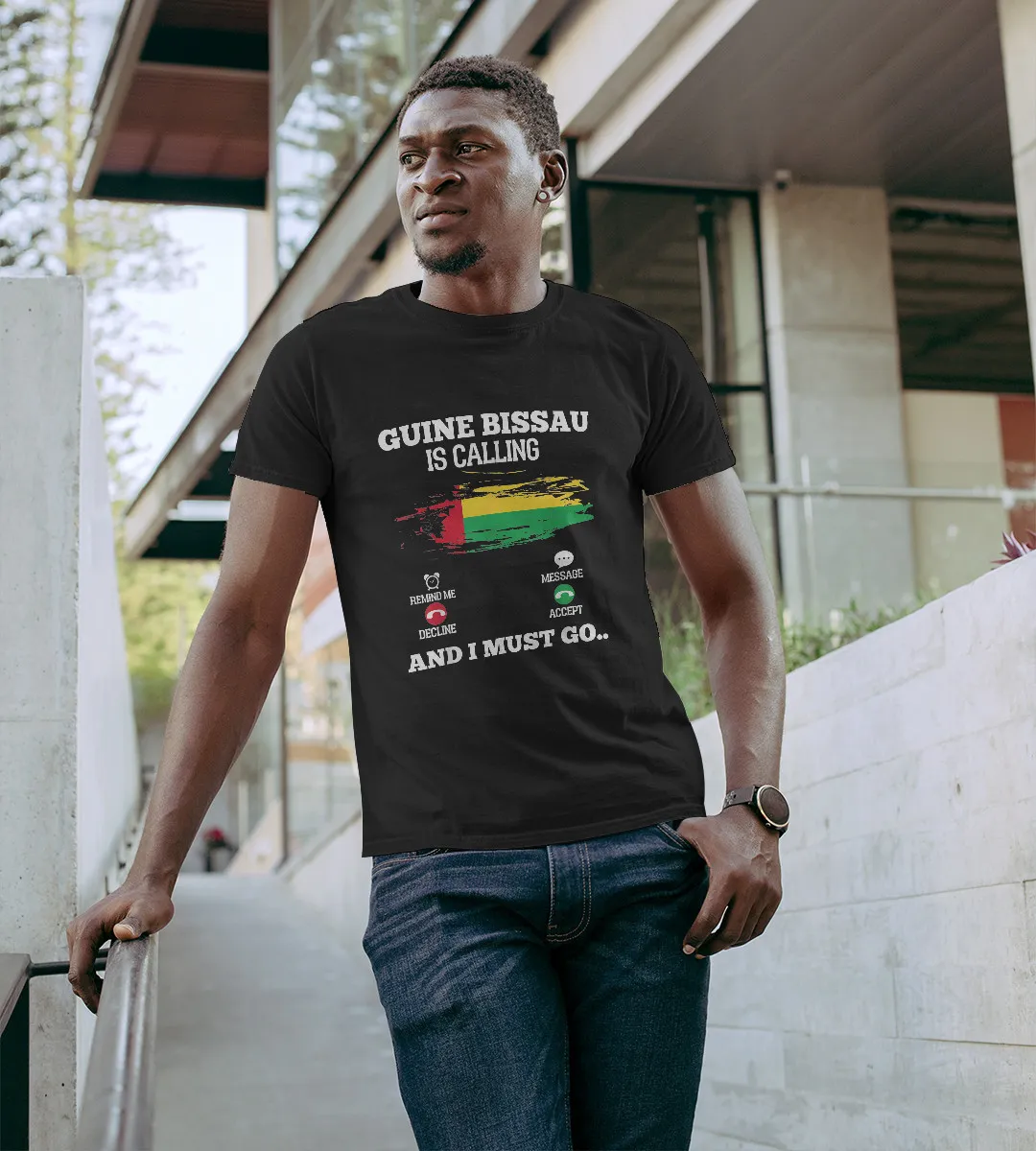 1sttheworld T-Shirt - Guine Bissau Is Calling T-Shirt Black A35