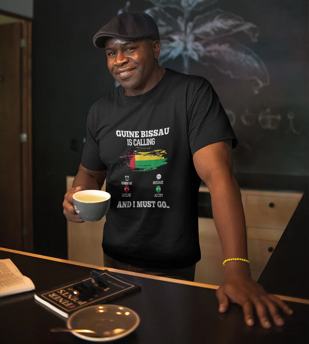 1sttheworld T-Shirt - Guine Bissau Is Calling T-Shirt Black A35