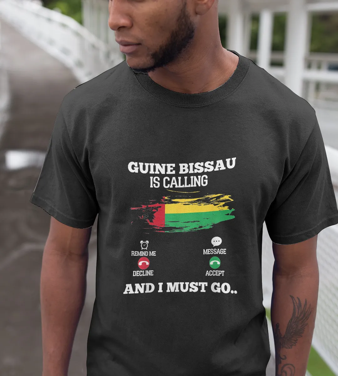 1sttheworld T-Shirt - Guine Bissau Is Calling T-Shirt Black A35