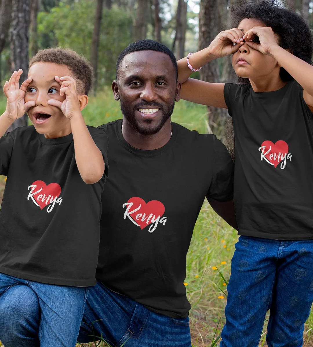 1sttheworld T-Shirt - I Love Kenya First Name T-Shirt Black A35