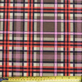 (28C) Red Tartan Jersey Fabric