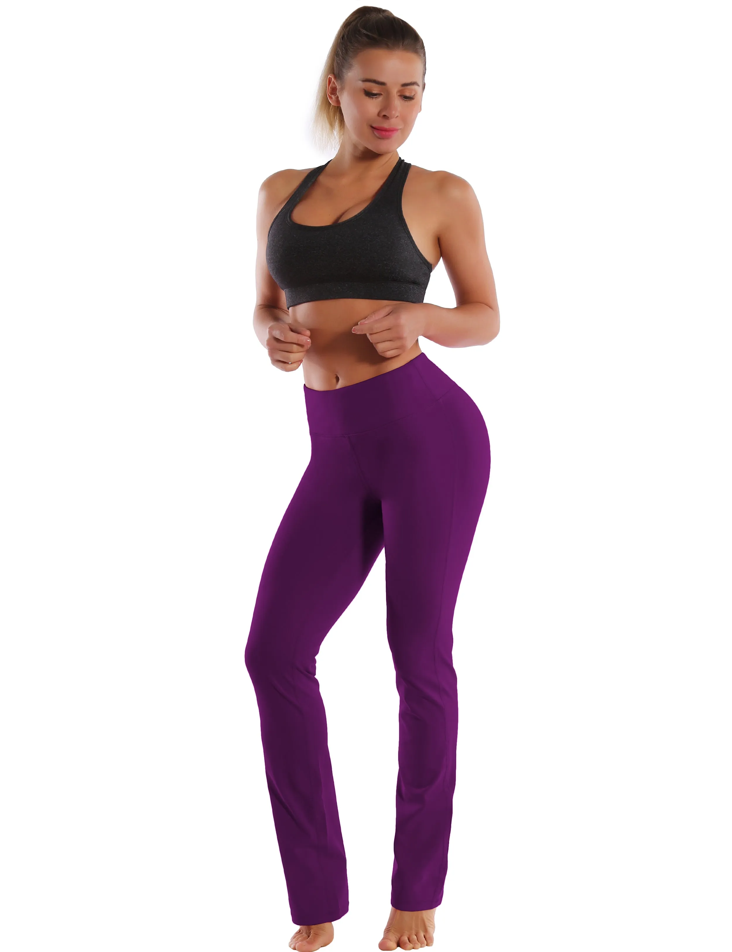 29" 31" 33" 35" Straight Leg Leggings plum