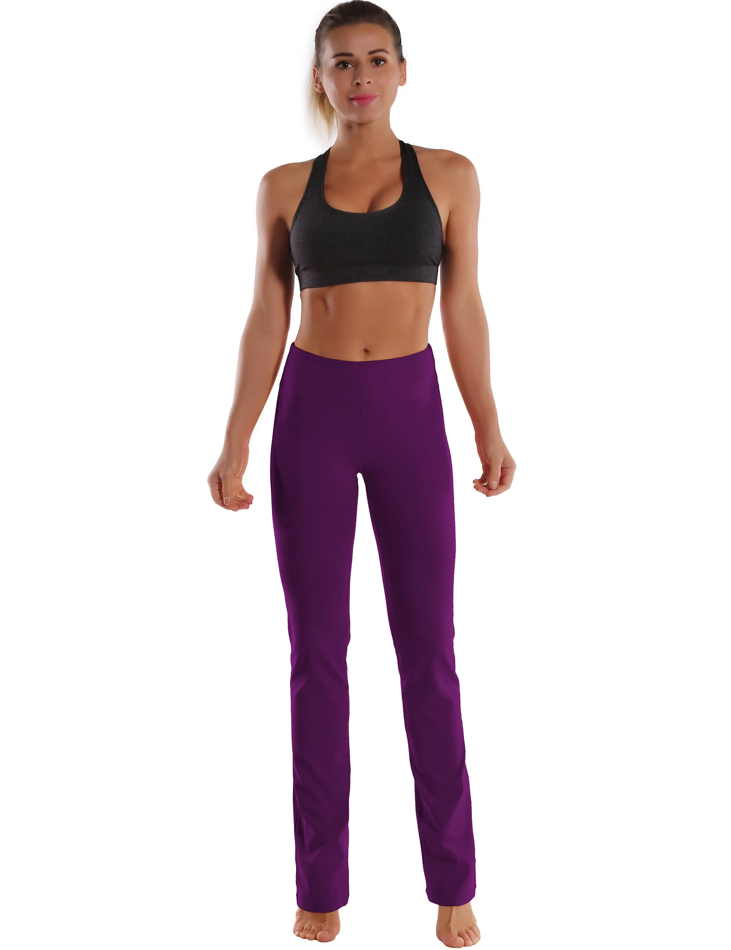 29" 31" 33" 35" Straight Leg Leggings plum