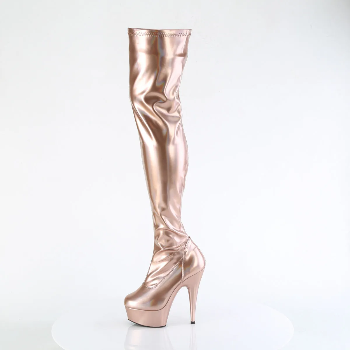 6 Inch Heel DELIGHT-3000HWR Rose Gold Holo