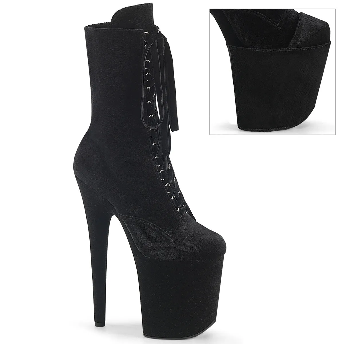 8 Inch Heel FLAMINGO-1045VEL Black Velvet