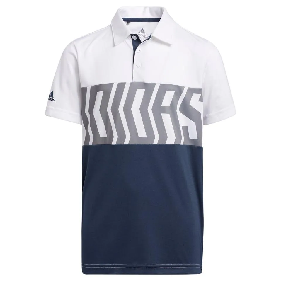 adidas Junior Print Colourblock Polo