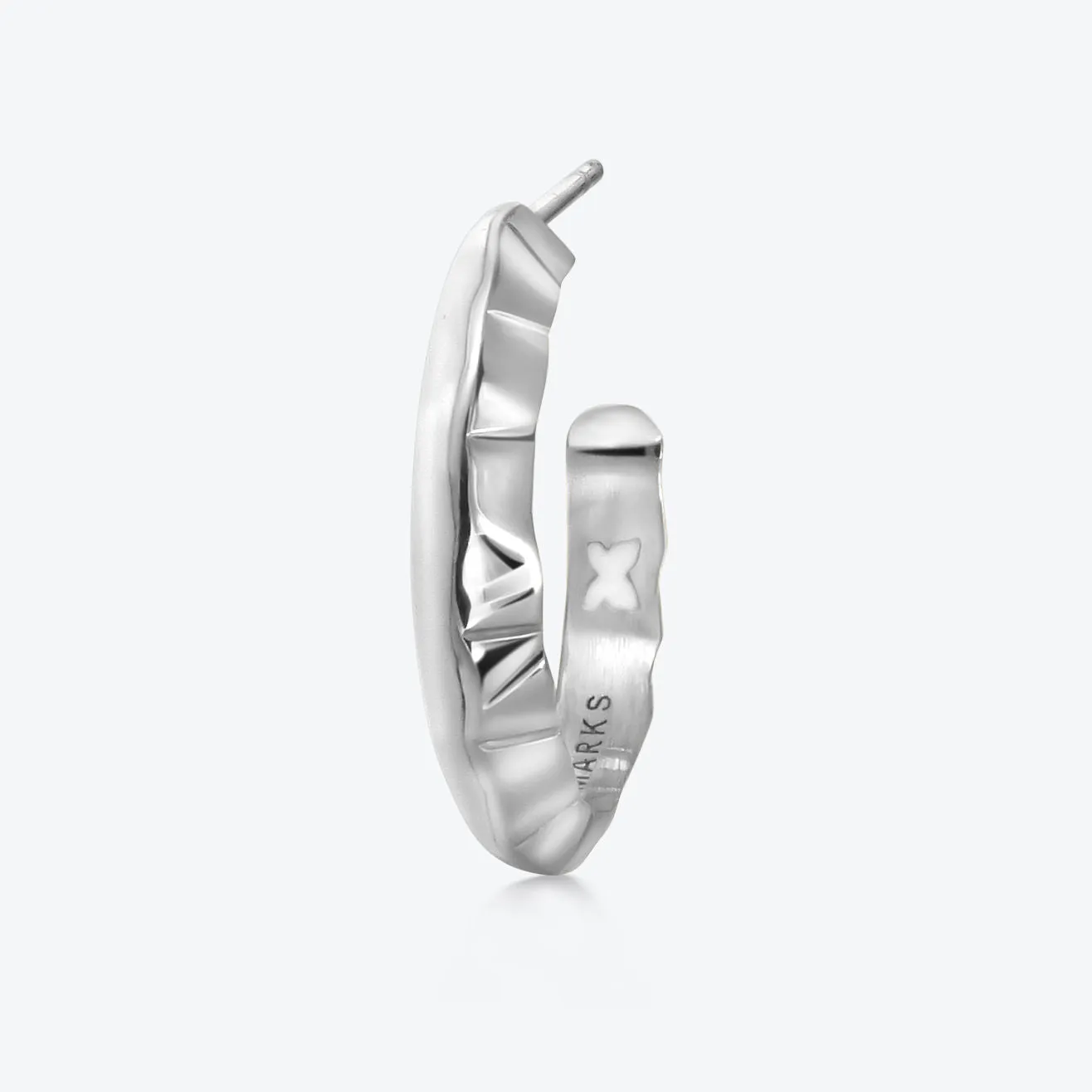 A.Iceberg SM 18K Whitegold Hoops w. White enamel