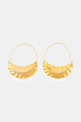 Asopalav Leaf Bali Hoop Earrings