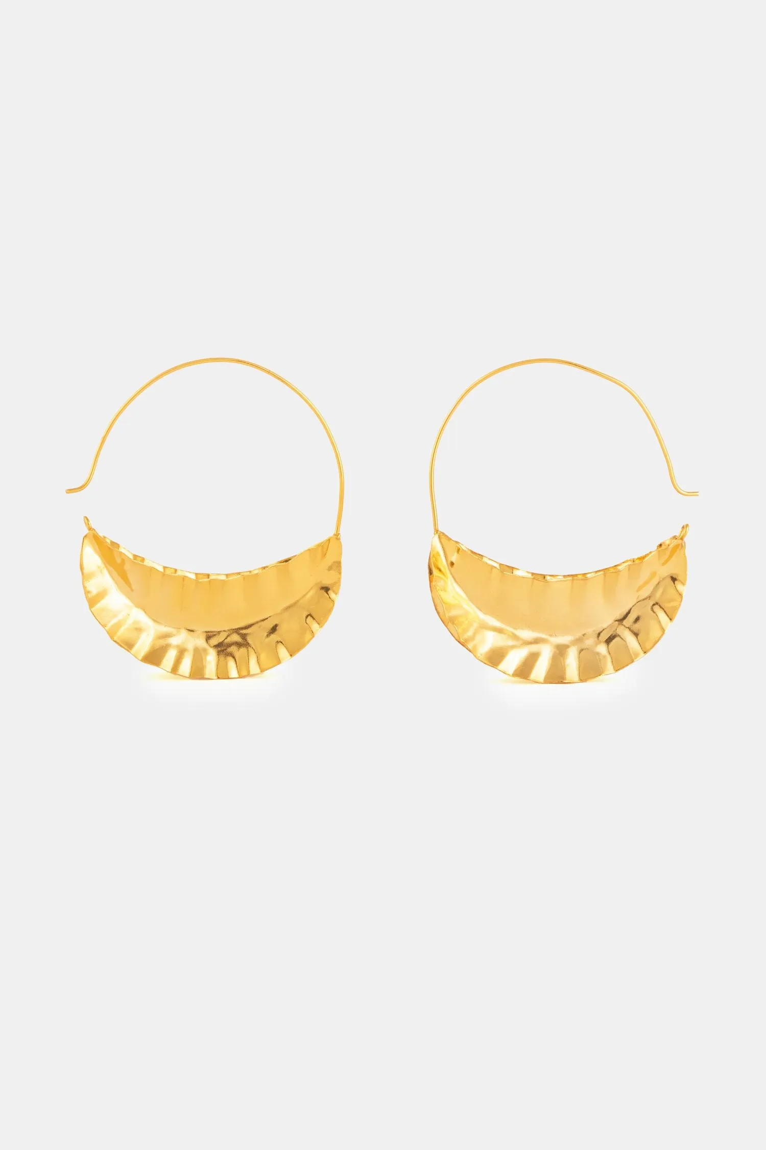 Asopalav Leaf Bali Hoop Earrings