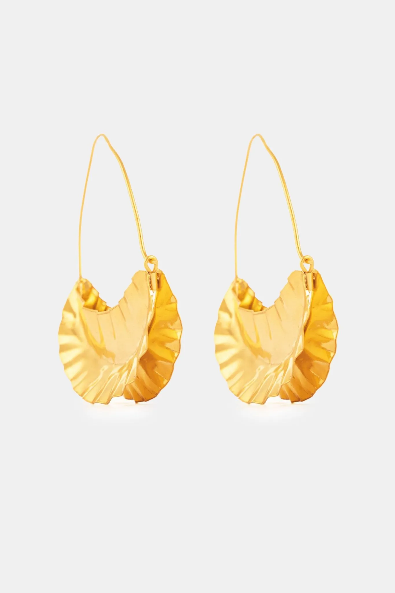 Asopalav Leaf Bali Hoop Earrings