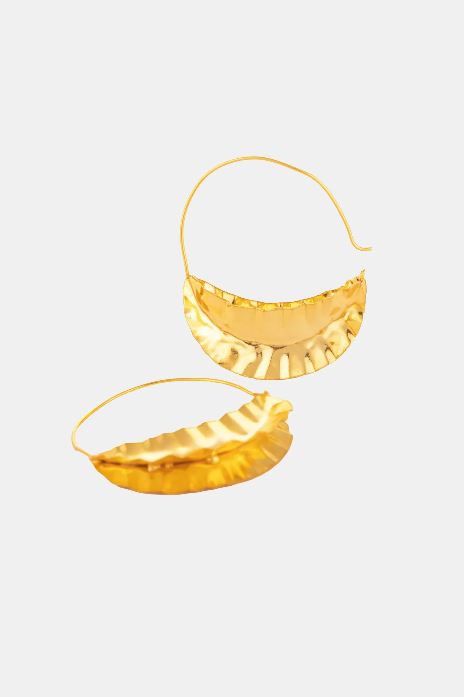 Asopalav Leaf Bali Hoop Earrings