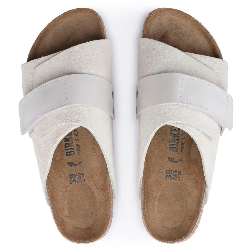 BIRKENSTOCK Men's Kyoto Nubuck/Suede Leather (Antique White - Wide Fit)