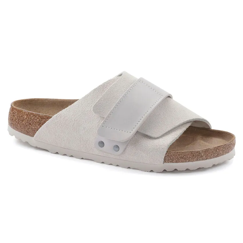 BIRKENSTOCK Men's Kyoto Nubuck/Suede Leather (Antique White - Wide Fit)