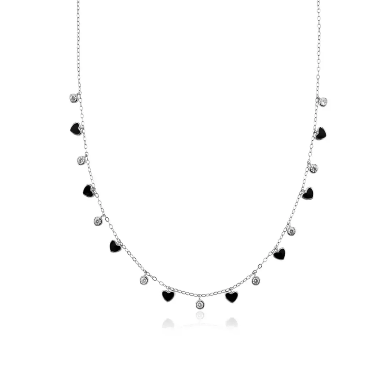 Black Heart Charm Necklace