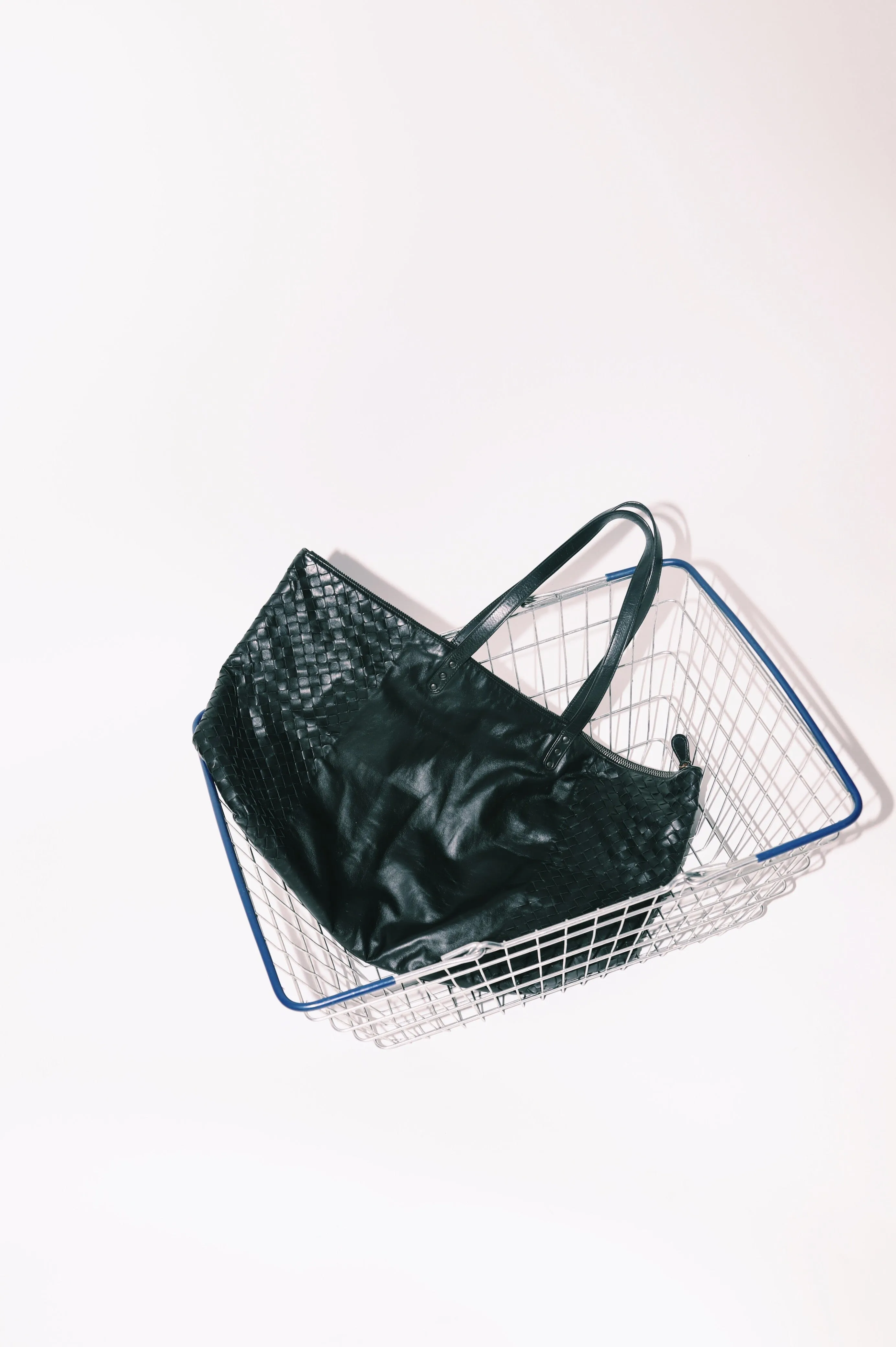 Black intrecciato tote bag