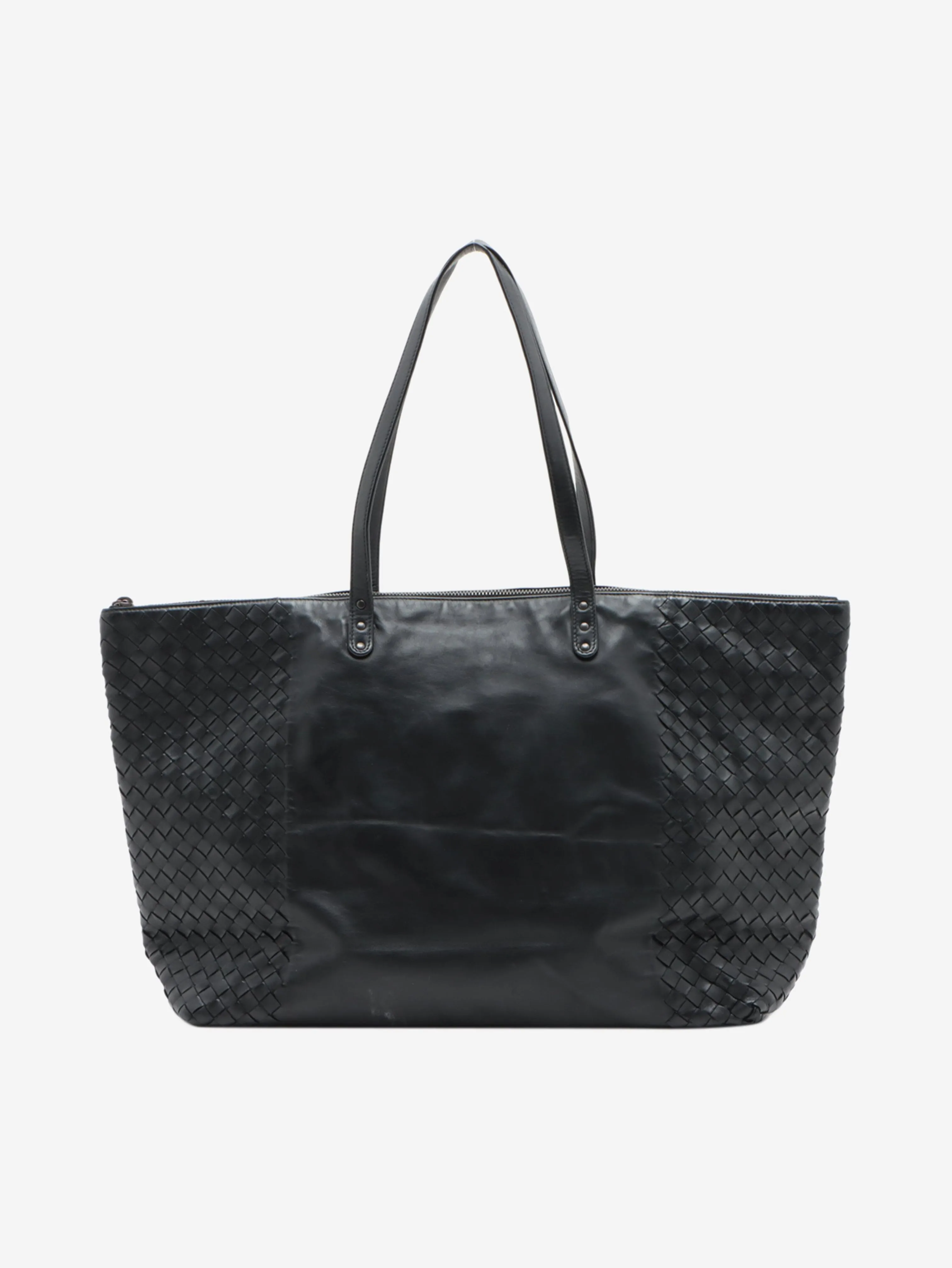 Black intrecciato tote bag