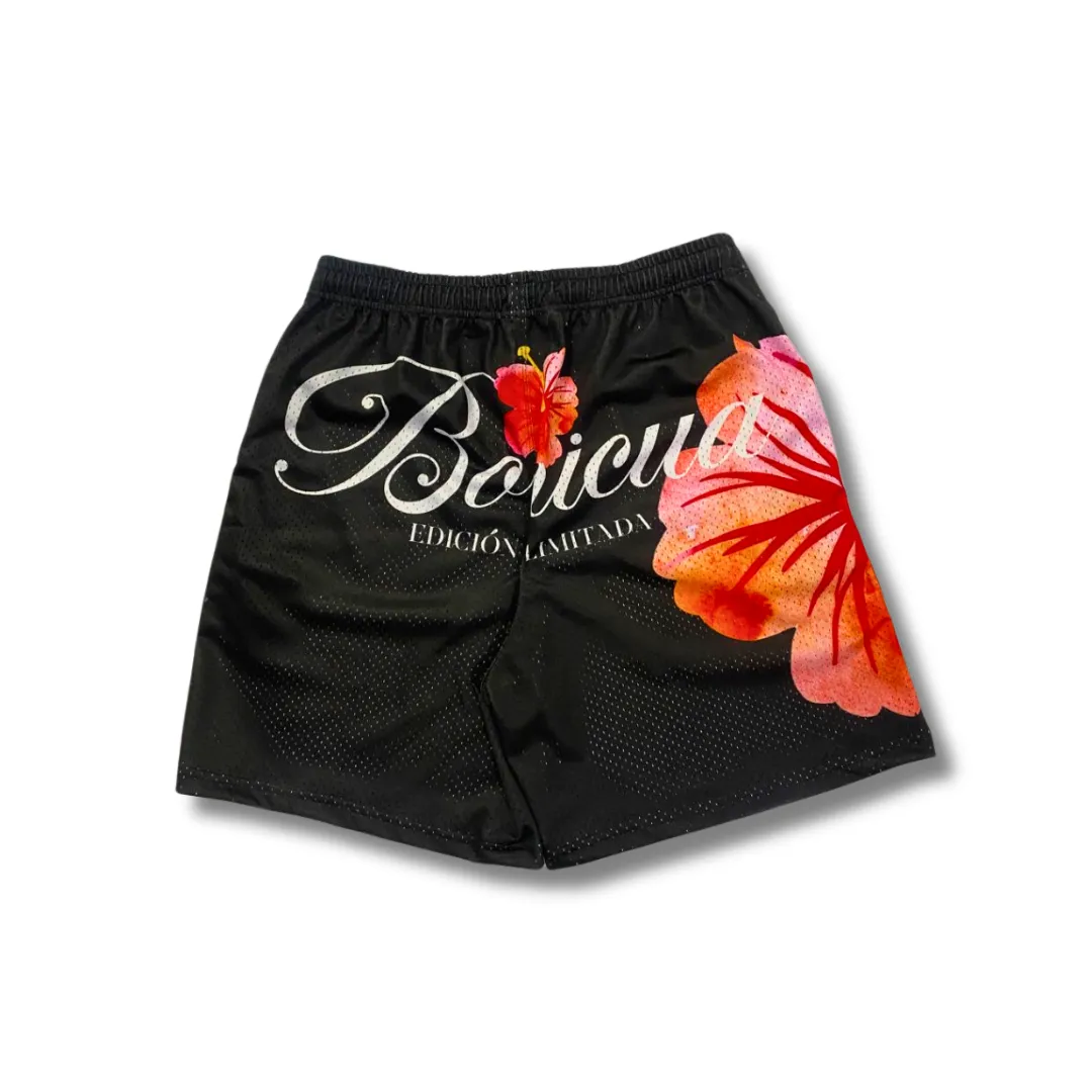 Boricua Spirit Mesh Shorts- (Black)