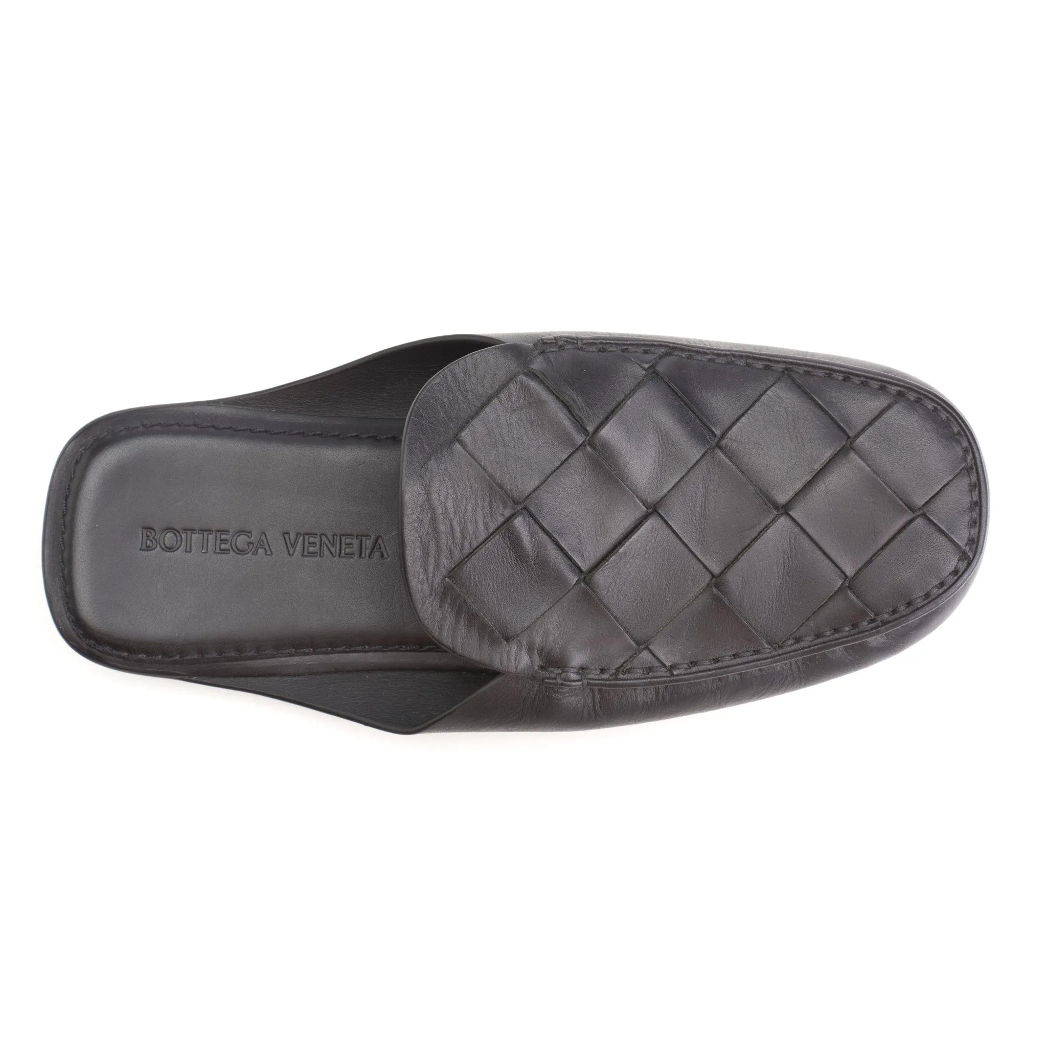 BOTTEGA VENETA Black Woven Calfskin Leather Slipper Shoes EU 39.5 NEW US 6.5