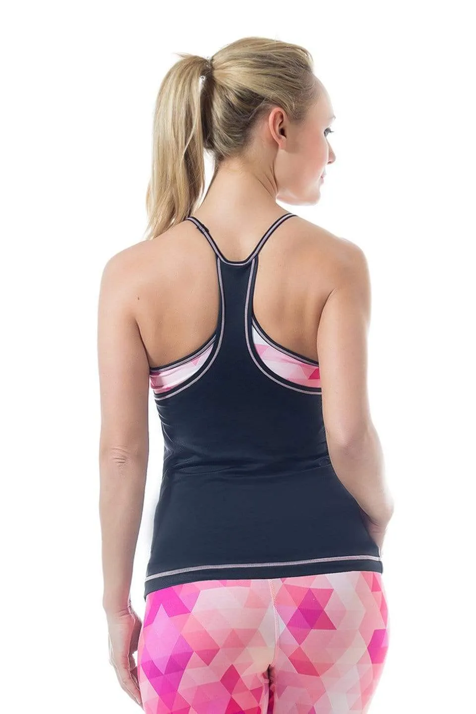 Caily Halter Energy Maternity Activewear Tank Black