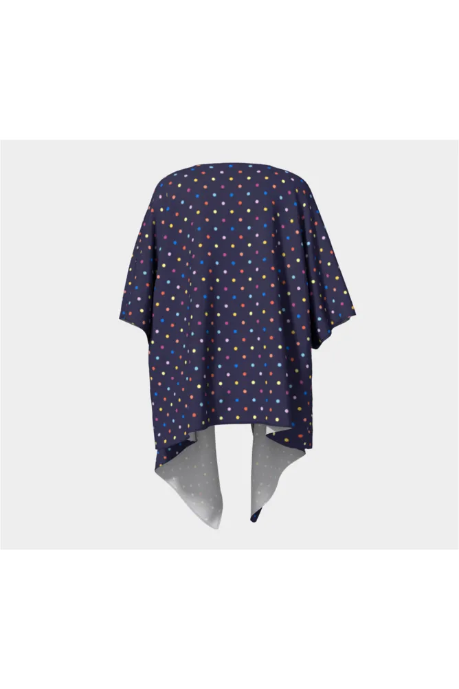 Colorful Polka Dot Draped Kimono