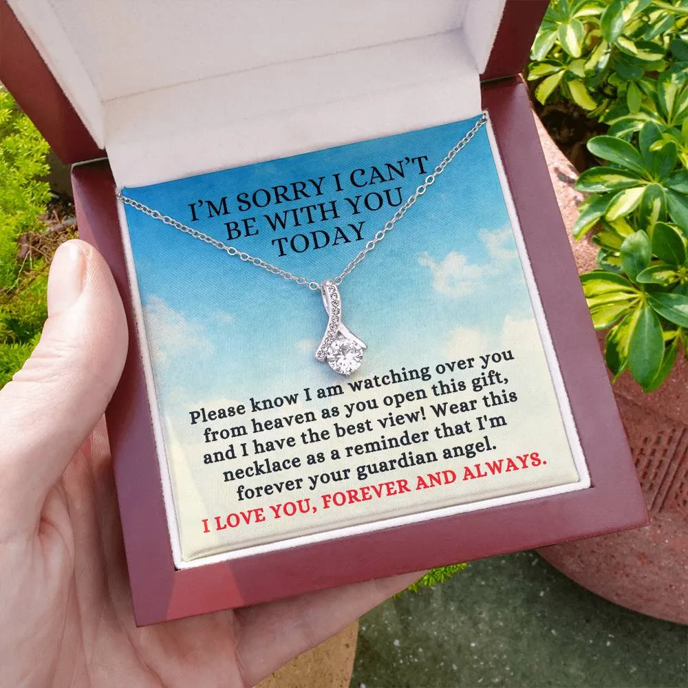 Condolence Gift, I'm Sorry I Can't Be With You Today, Alluring Beauty Pendant Necklace