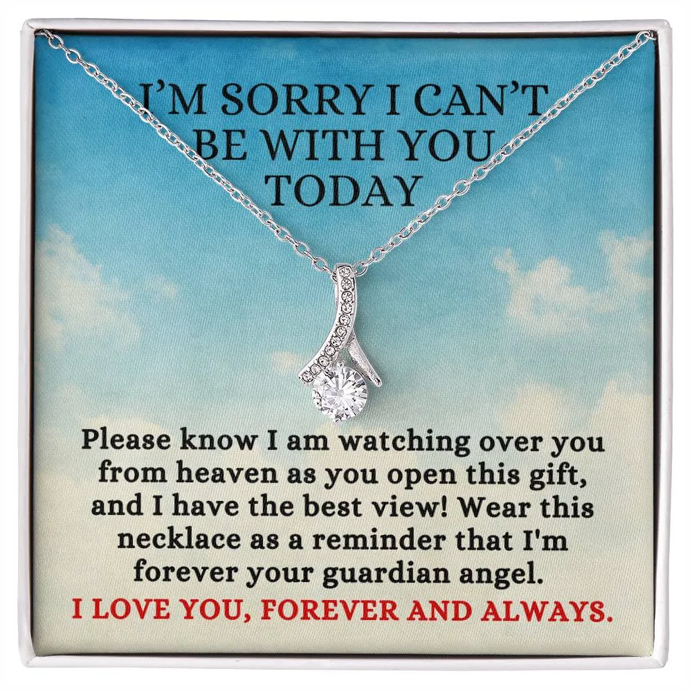 Condolence Gift, I'm Sorry I Can't Be With You Today, Alluring Beauty Pendant Necklace