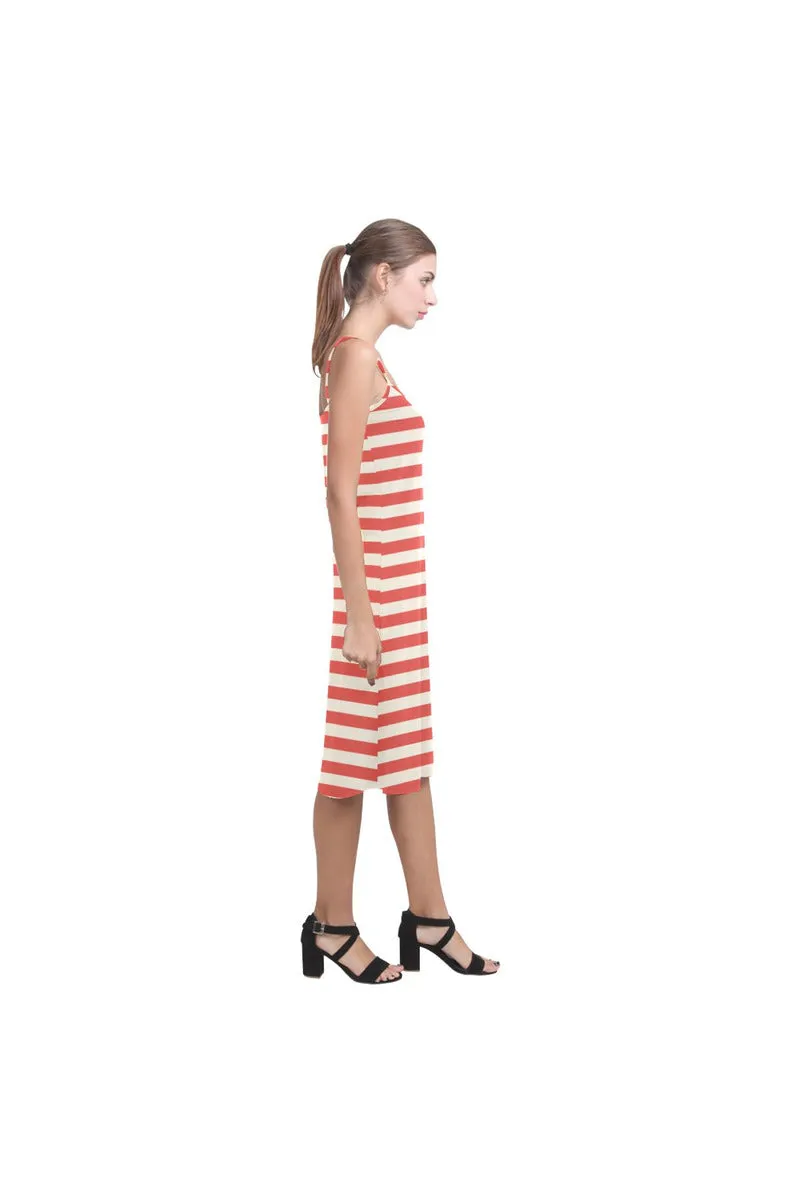 Coral Orange Mini Stripes Alcestis Slip Dress (Model D05)