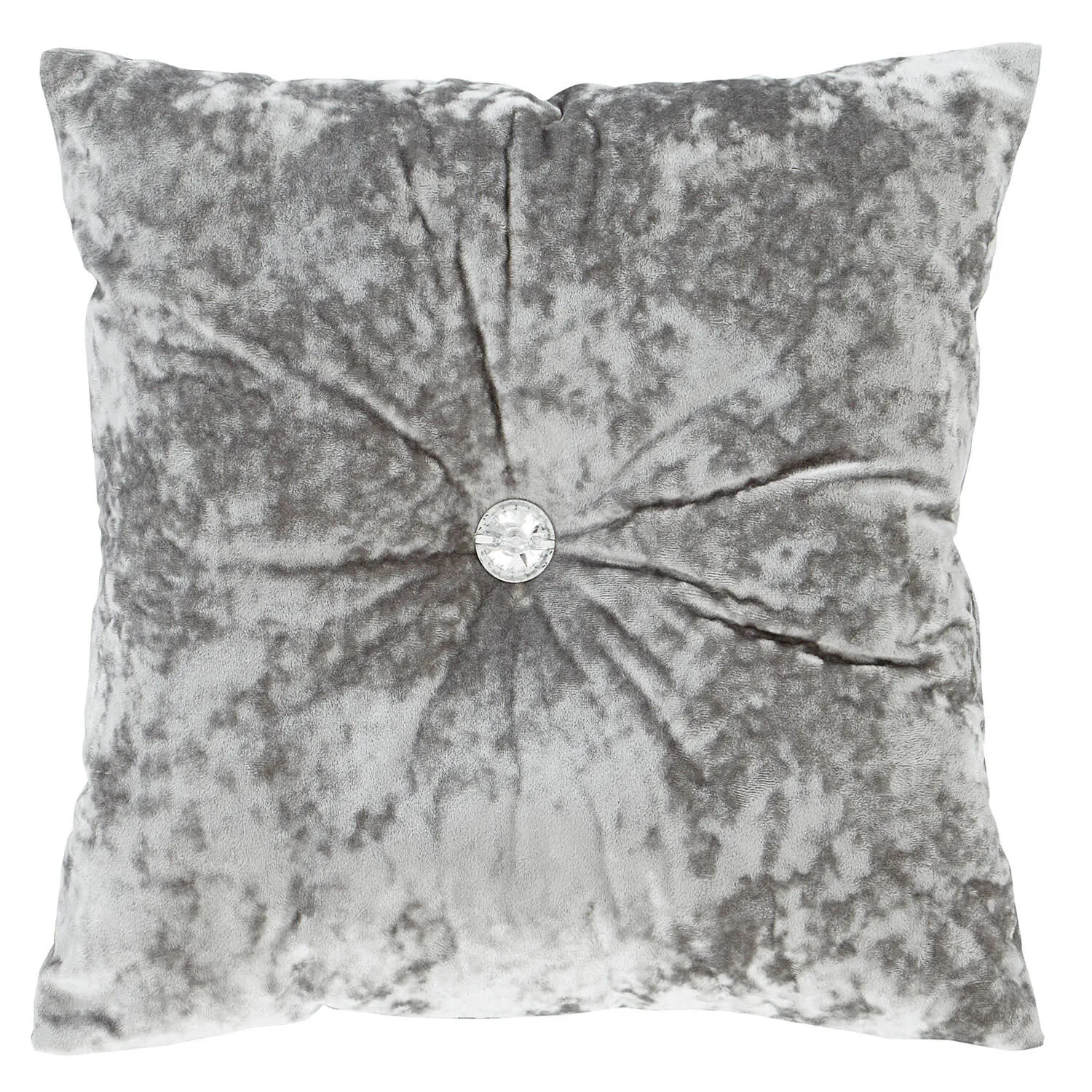 Crushed Velvet Filled Cushion - Silver