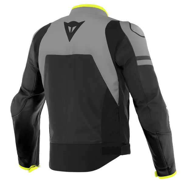 DAINESE AGILE GIACCA  PELLE GRIGIO FLUO