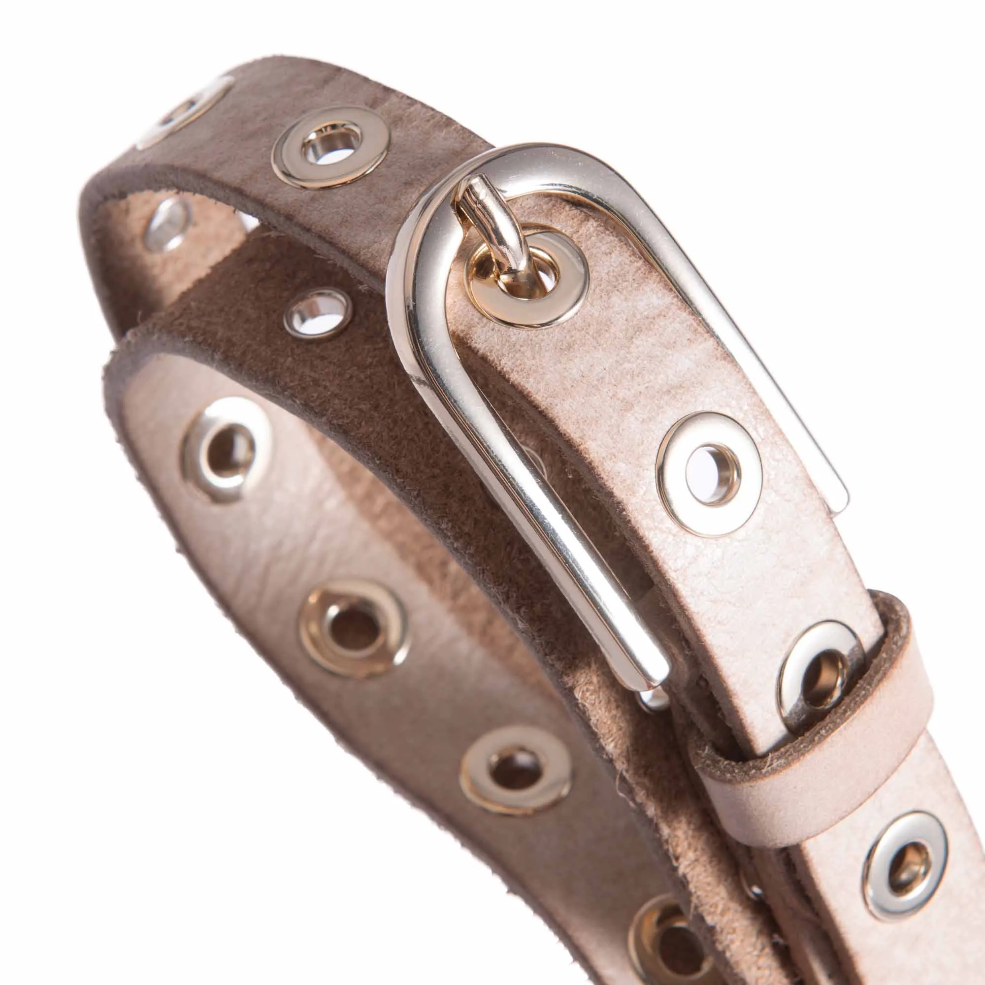 Depeche Narrow Leather Sand Belt