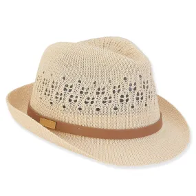 Eden Poly Braid Fedora Hat in Natural