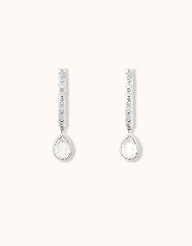 Elias - White Quartz Earrings