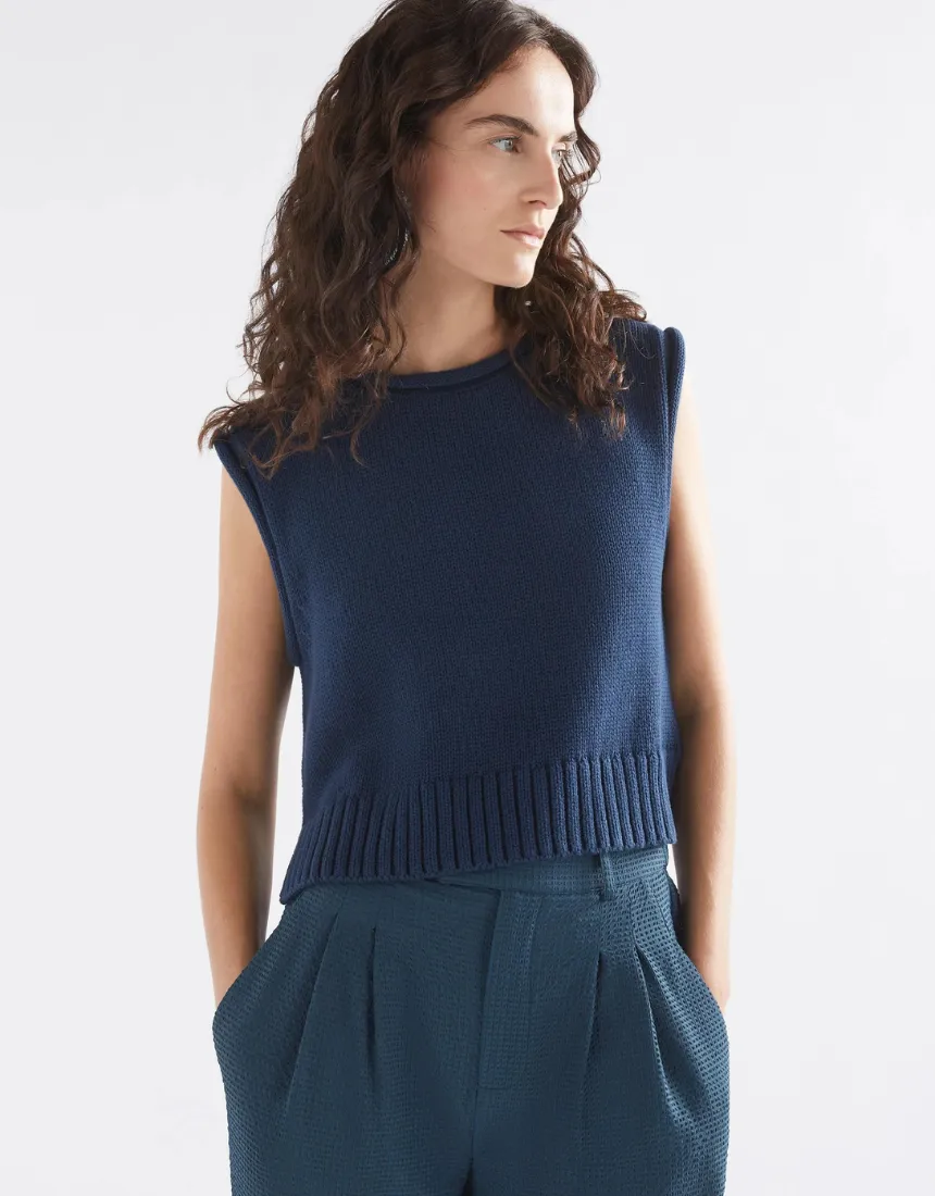 Elk - Lunel Knit Vest Deep Sea Blue