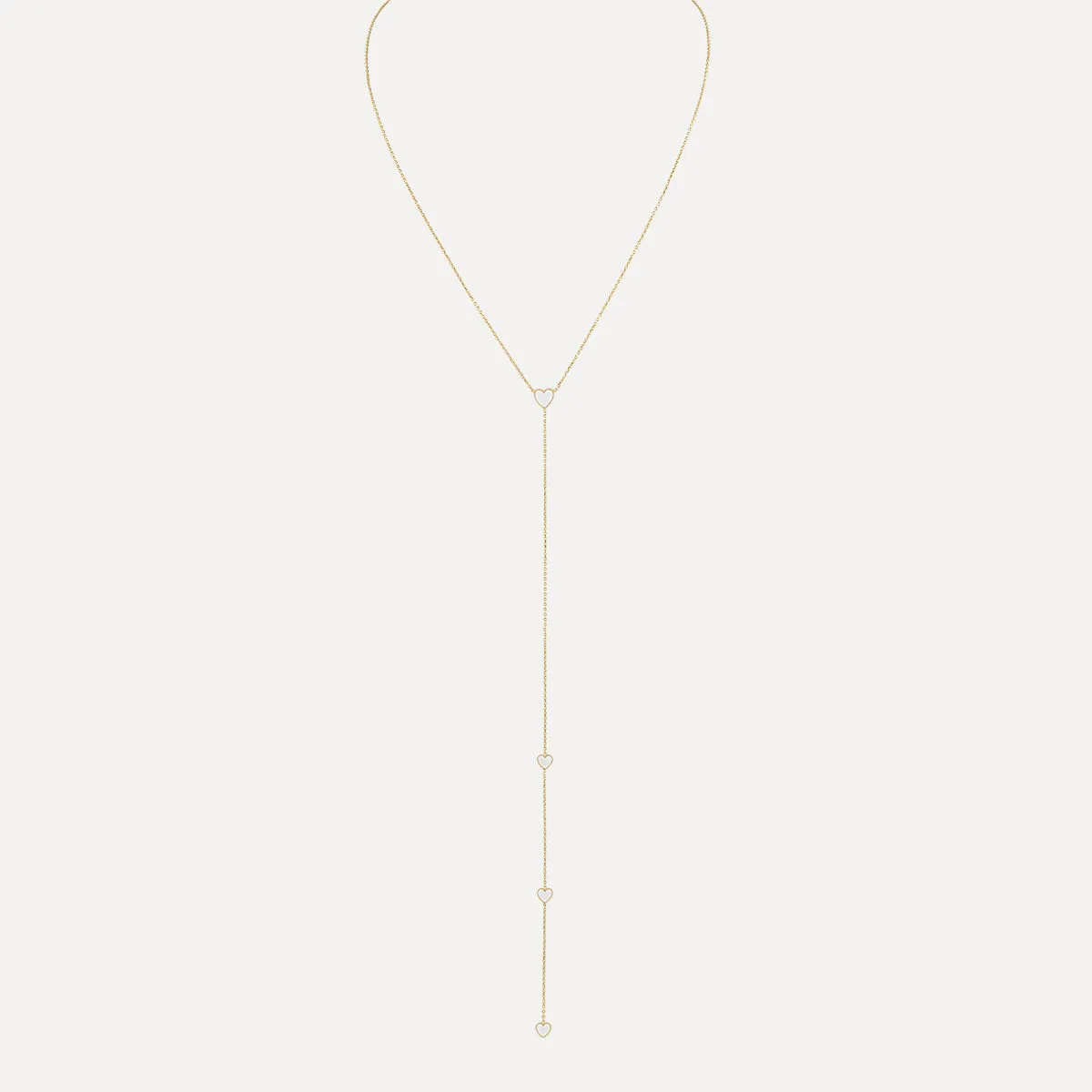 Enamel Hearts Lariat Necklace