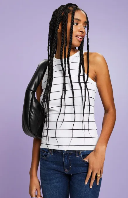 Esprit Striped Tank | White-Black   Navy-White