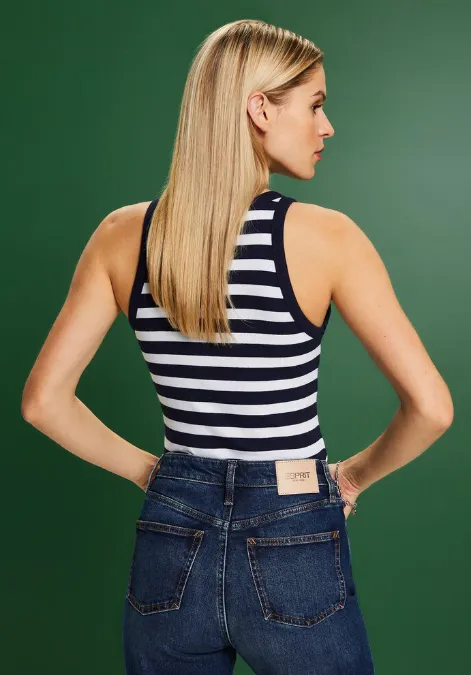 Esprit Striped Tank | White-Black   Navy-White