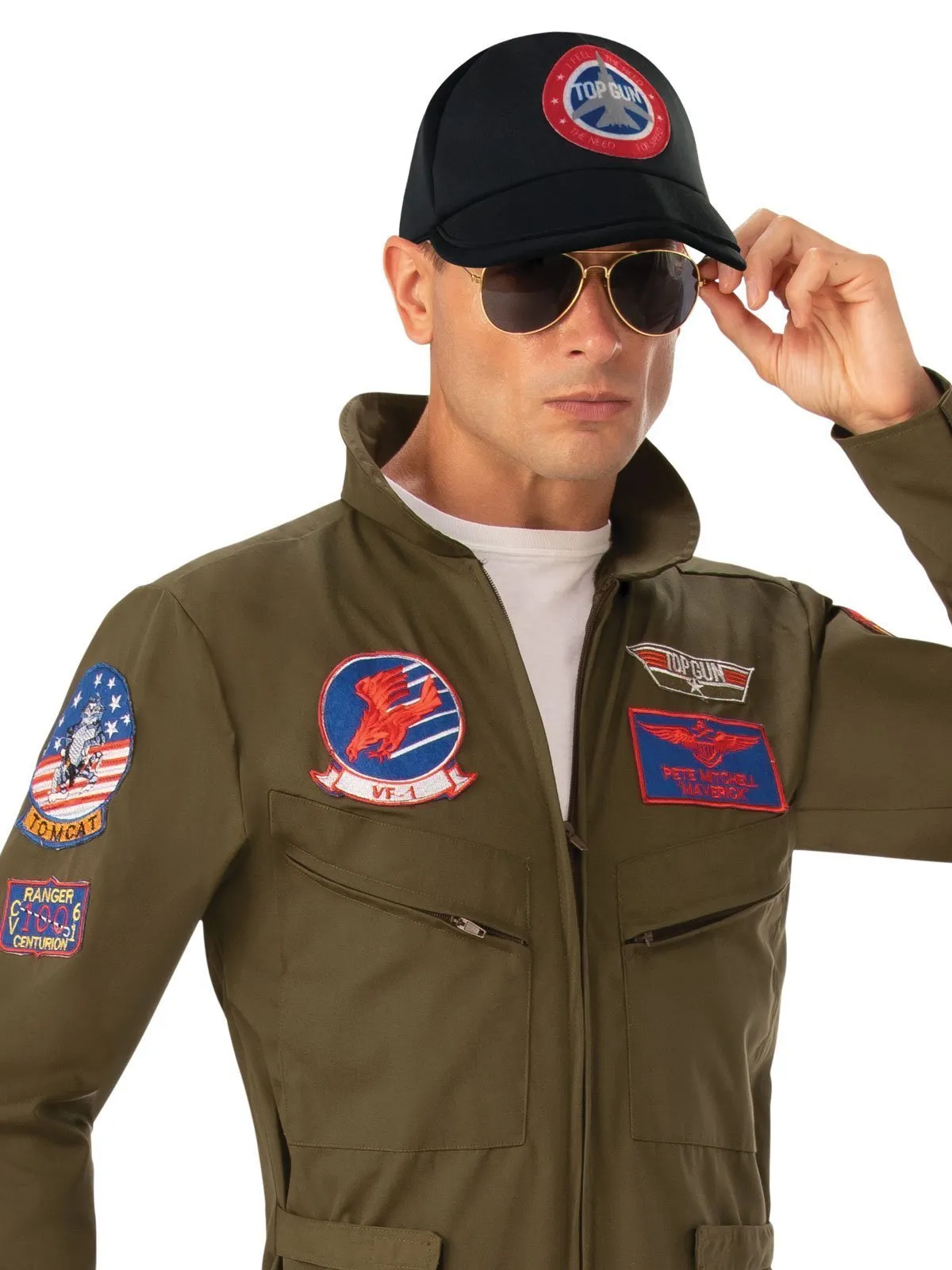 Flight Suit Jumpsuit Costume for Adults - Top Gun