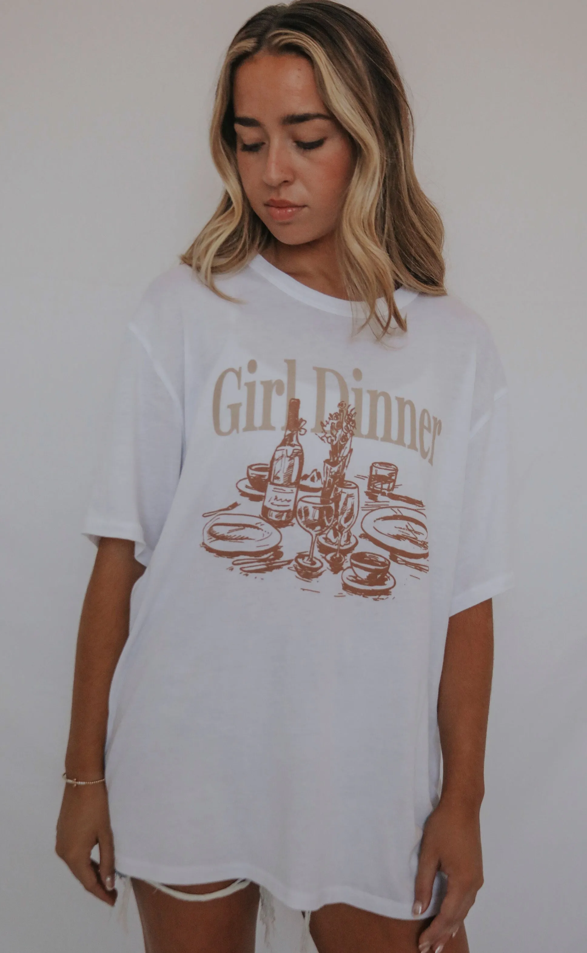 friday   saturday: girl dinner t shirt