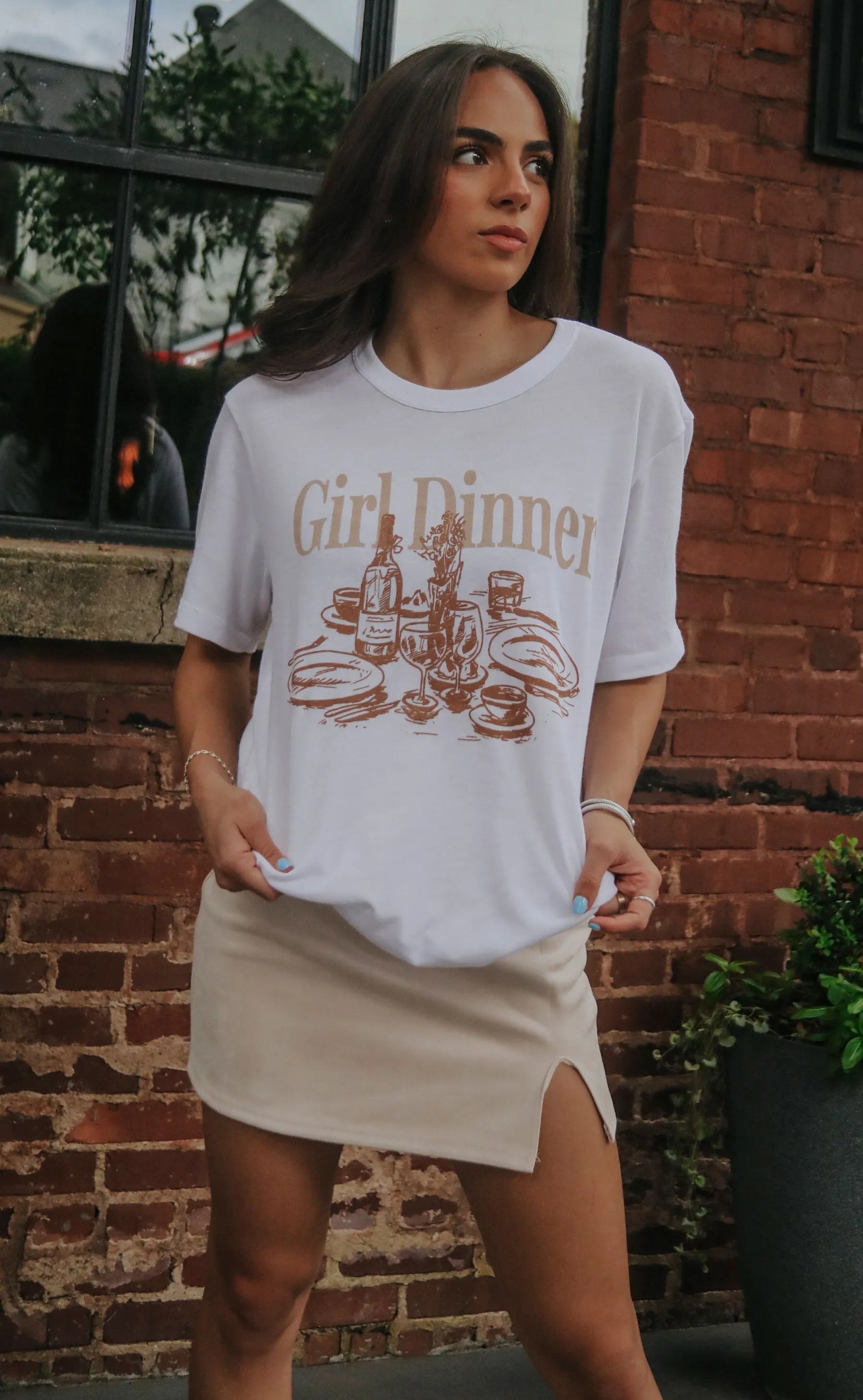 friday   saturday: girl dinner t shirt