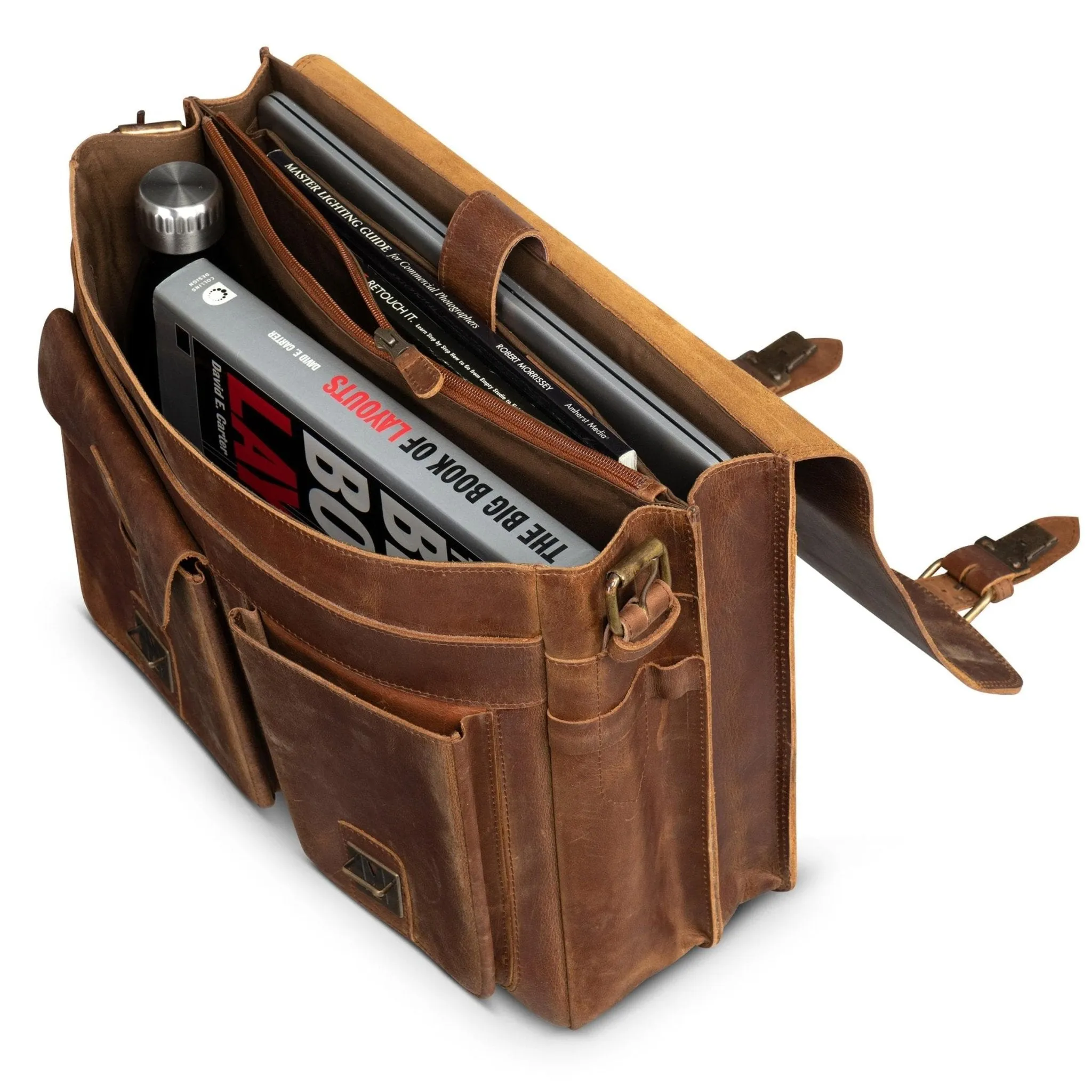 Front Pocket Leather Briefcase