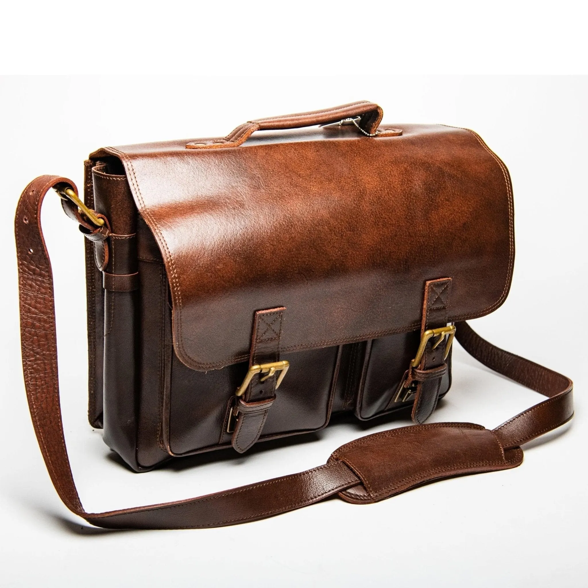 Front Pocket Leather Briefcase