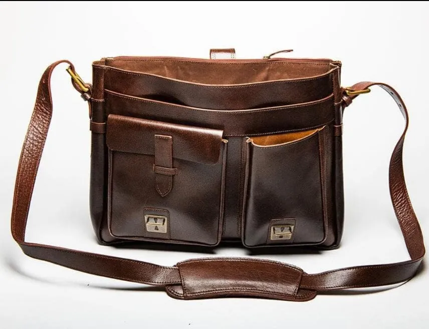 Front Pocket Leather Briefcase