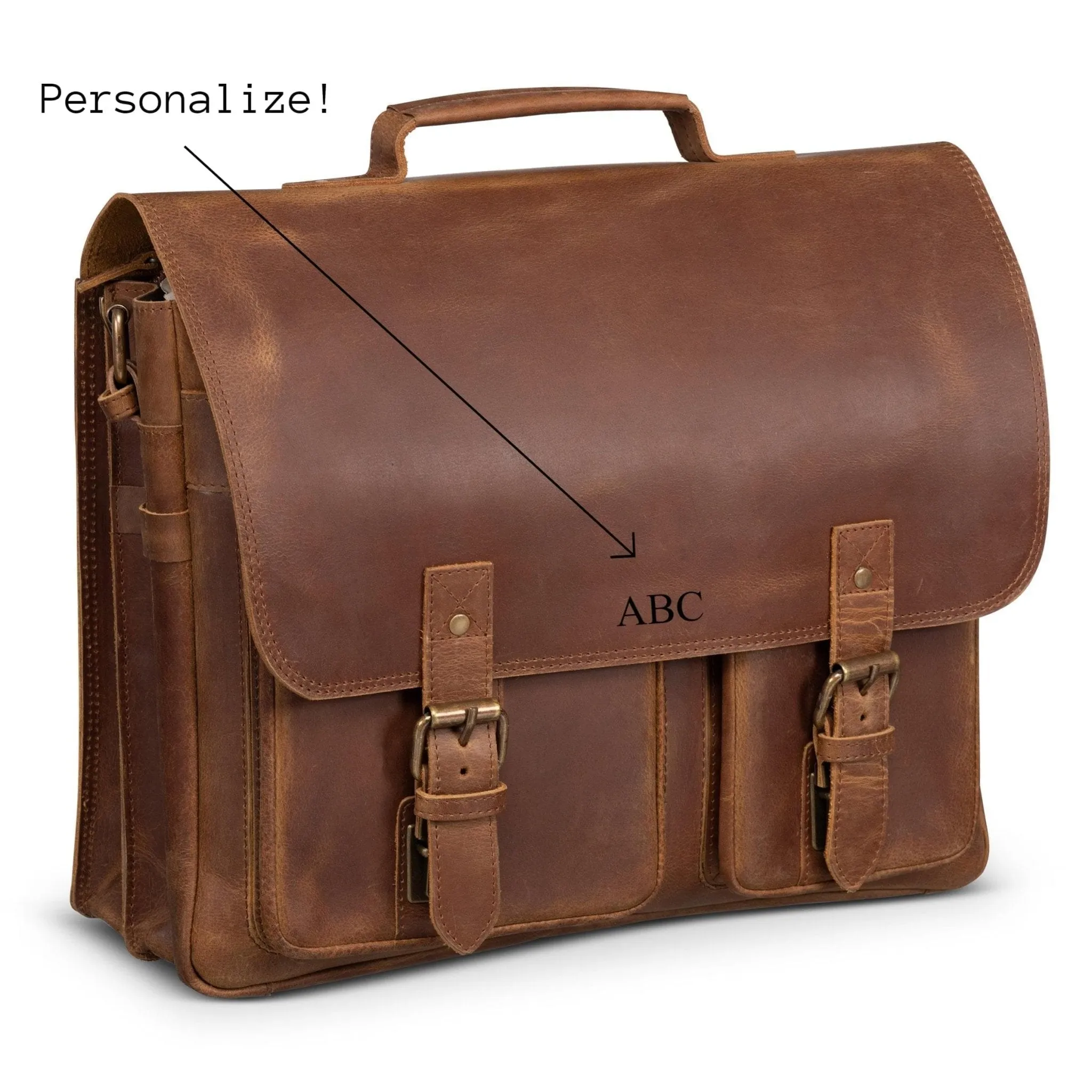 Front Pocket Leather Briefcase