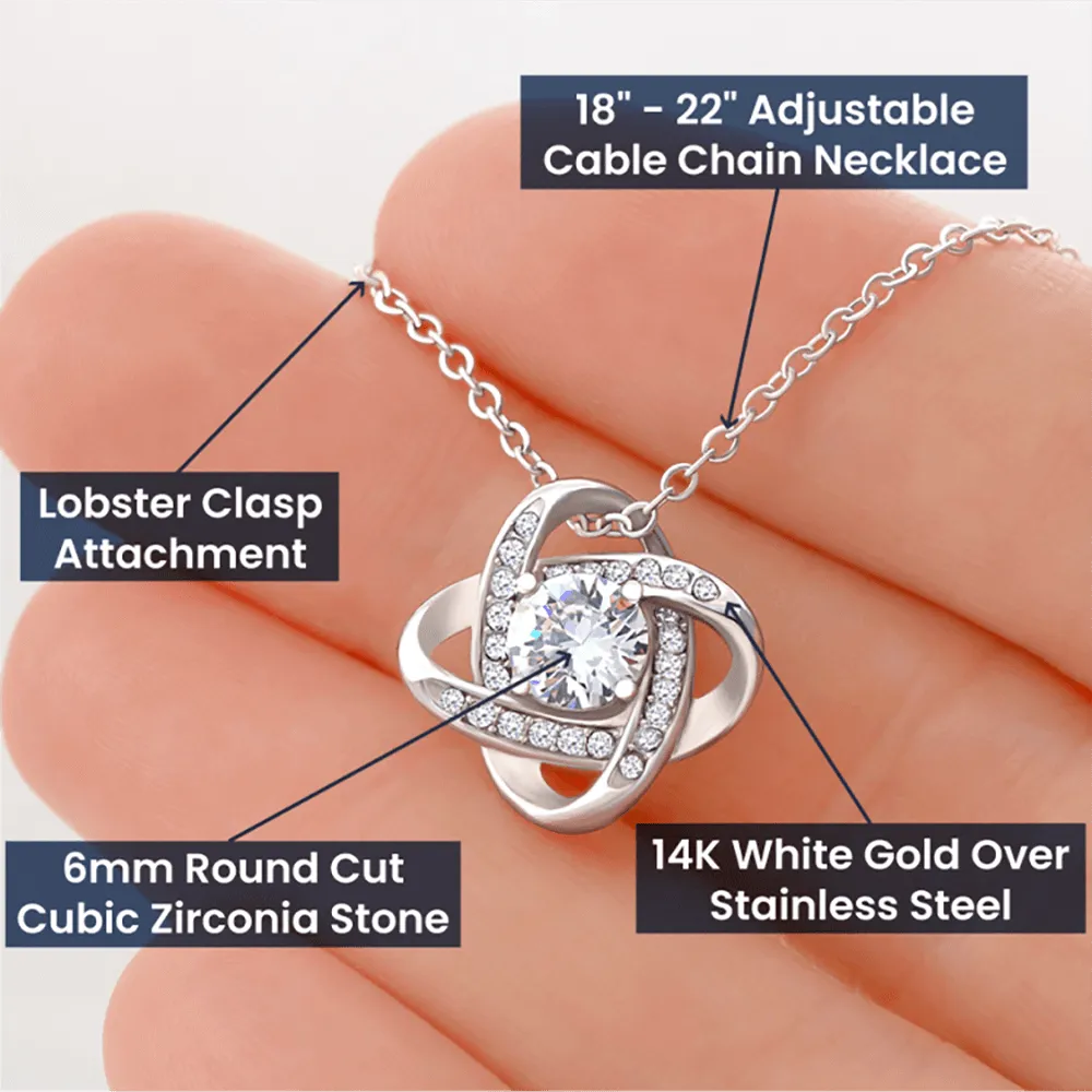 Future Wife Gift, Crazy Beautiful World Romantic Love Knot Necklace